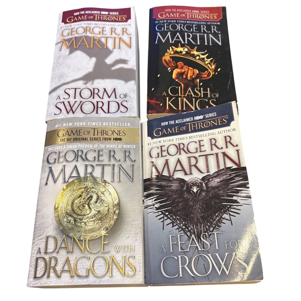 George R.R. Martin GOT Book Lot Clash Kings Storm Swords Dance Dragons‎